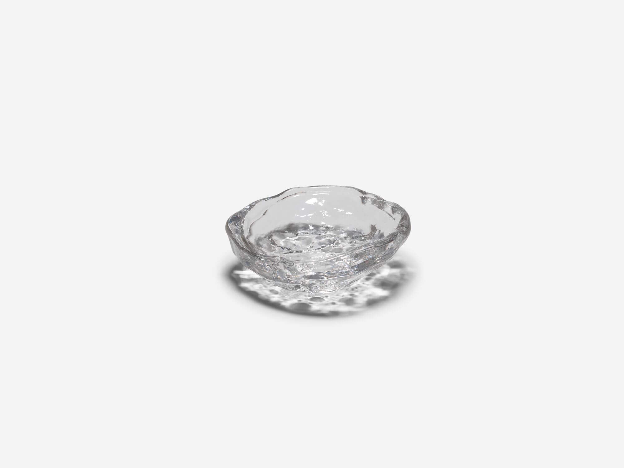 Front view of small glass bowl